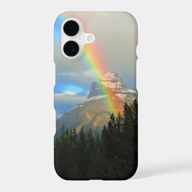 Rainbow & Storm Clouds Over Snowy Canada Mountain Case-Mate iPhone Case (Back)