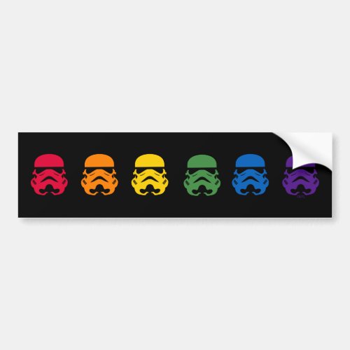 Rainbow Stormtrooper Heads Bumper Sticker