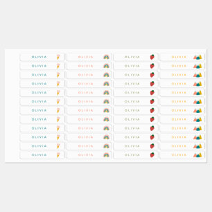 Rainbow, Strawberry Name for School Kids' Labels