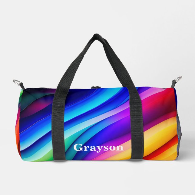 Rainbow Streaks Duffle Bag (Front)
