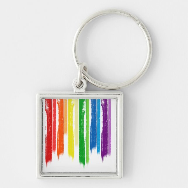 RAINBOW STREAKS -.png Keychain (Front)