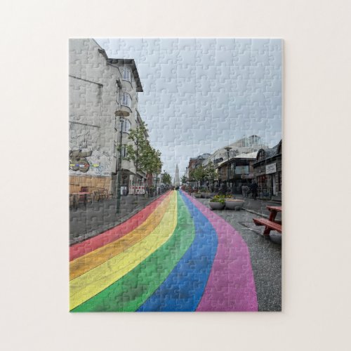 Rainbow Street in Reykjavik Iceland Jigsaw Puzzle