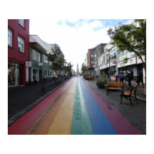 Rainbow Street in Reykjavík Iceland