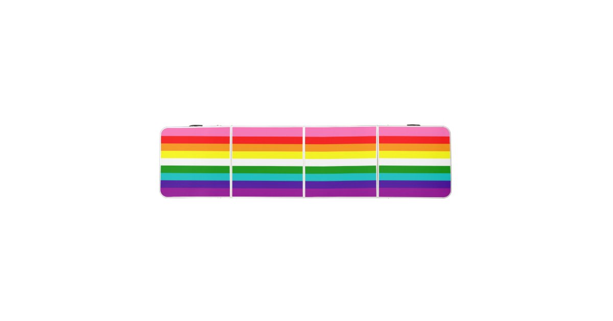 Rainbow Stripe 9 Color Gay Pride Theme Beer Pong Table | Zazzle