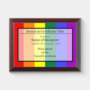 Rainbow Stripe Award Plaque
