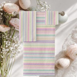 rainbow stripe background bath towel set