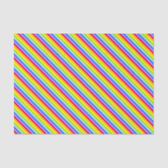 Rainbow stripe birthday occasion gift tissue paper (Front)