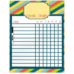 Rainbow Stripe Chore Chart Dry Erase Board