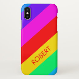 Rainbow Stripe Custom iPhone X Case