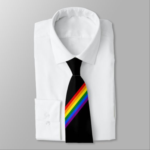 Rainbow Stripe Gay Pride Business Office Work Neck Tie