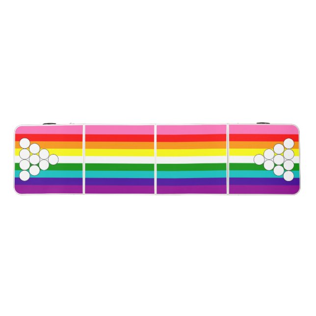 Rainbow Stripe Gay Pride Theme Beer Pong Table (Top)