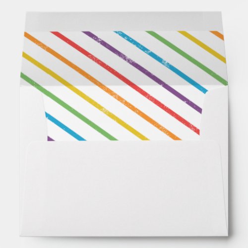 Rainbow Stripe Kids Birthday Party Envelope