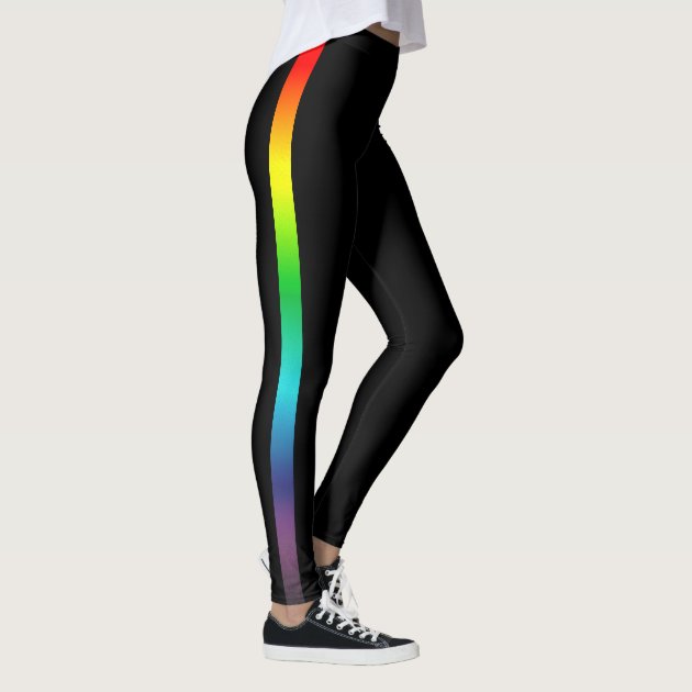 Black leggings 2024 with rainbow stripe