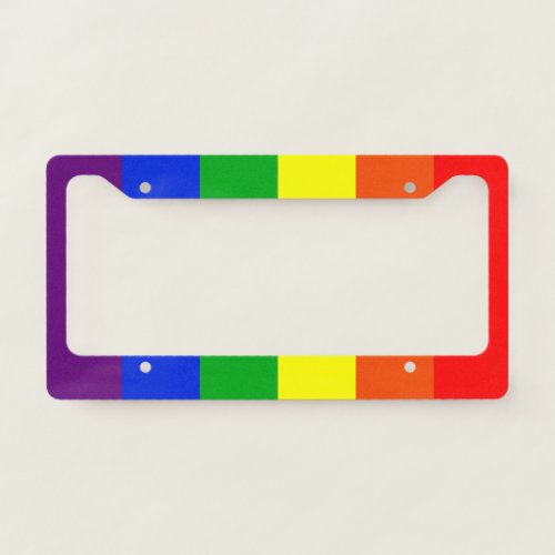 Rainbow stripe license plate frame