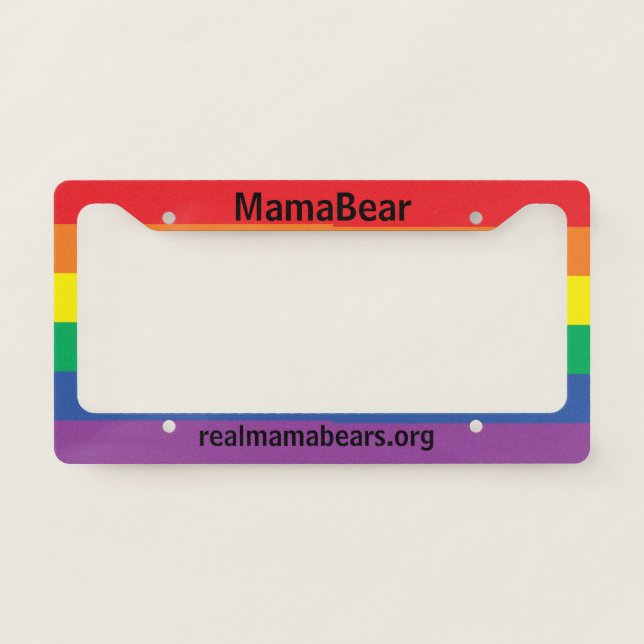 Rainbow Stripe License Plate Frame (Front)