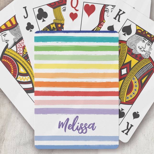 Rainbow Stripe Monogram Poker Cards (Creator Uploaded)