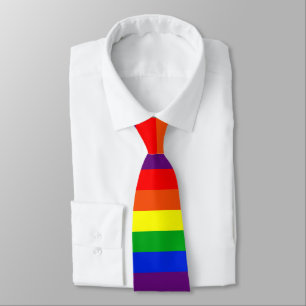 Rainbow stripe neck tie
