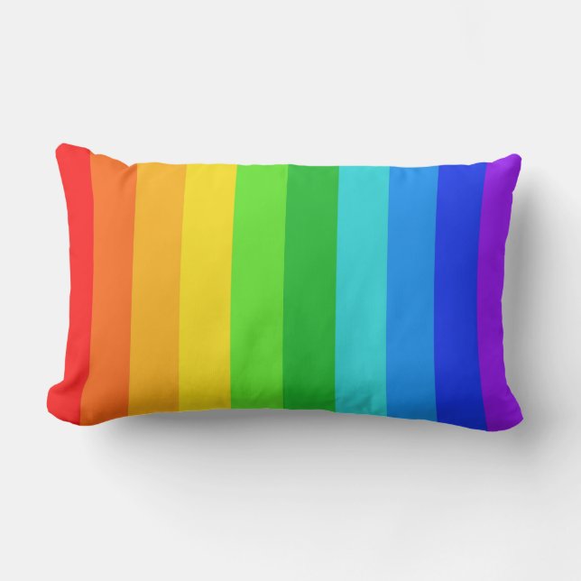 Rainbow Stripe Pattern #2 Lumbar Pillow (Front)