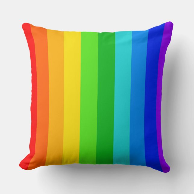 Rainbow Stripe Pattern #2 Throw Pillow (Front)