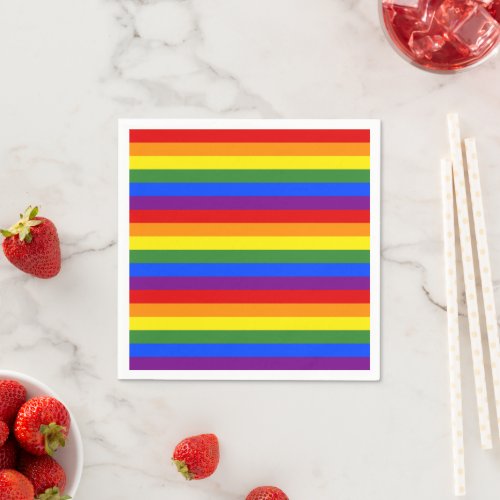 Rainbow Stripe Pattern Pride Party Napkins