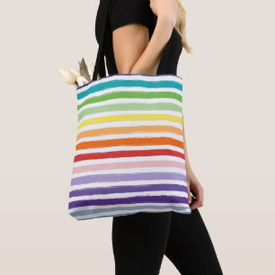 Rainbow Stripe Pattern Tote Bag