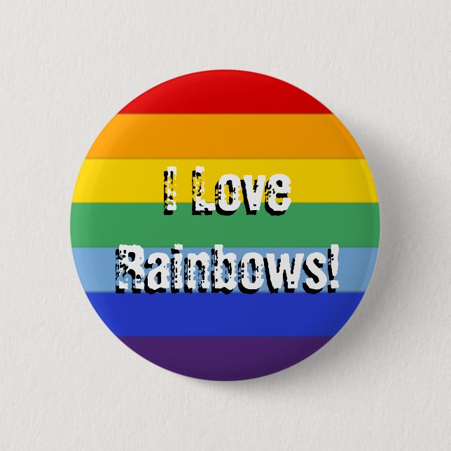 Rainbow Stripe Pinback Button (Front)