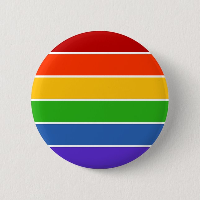 Rainbow Stripe Pride Button (Front)
