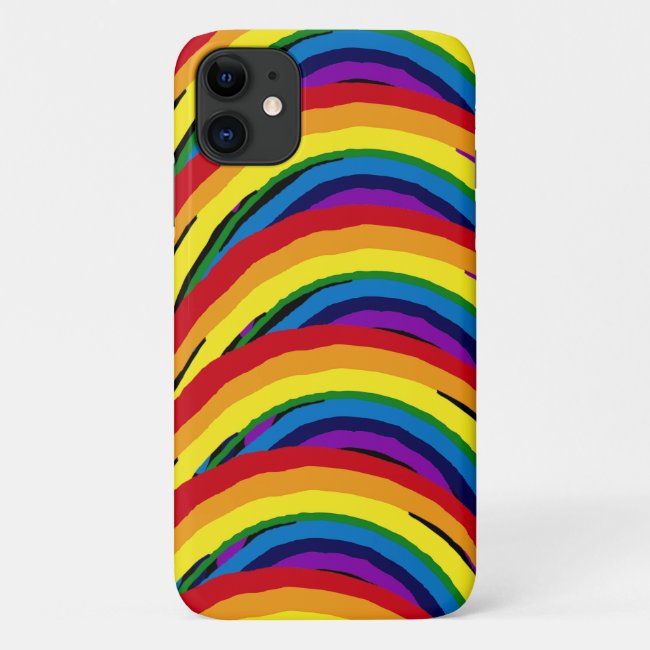 Rainbow Striped Abstract iPhone 11 Case