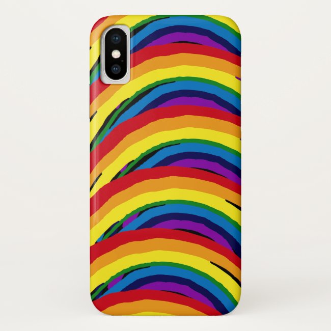Rainbow Striped Abstract iPhone X Case