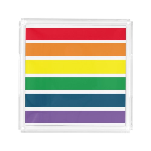 Rainbow Striped Acrylic Tray