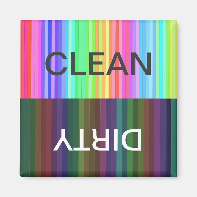 Rainbow Striped Clean/Dirty Magnet (Front)