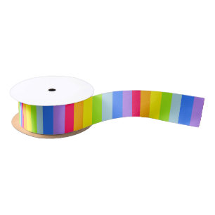 Rainbow striped colorful red ribbon
