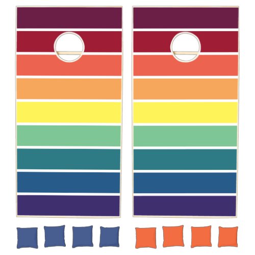 Rainbow Striped Cornhole Cornhole Set