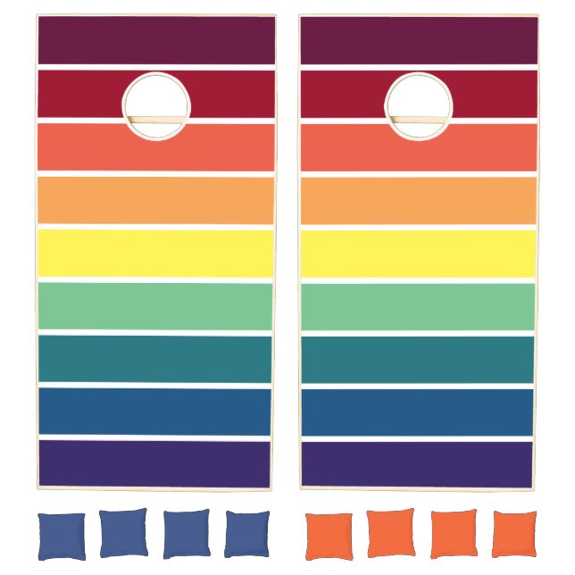 Rainbow Striped Cornhole Cornhole Set (Set)