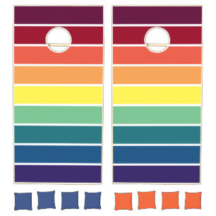 Rainbow Striped Cornhole Set