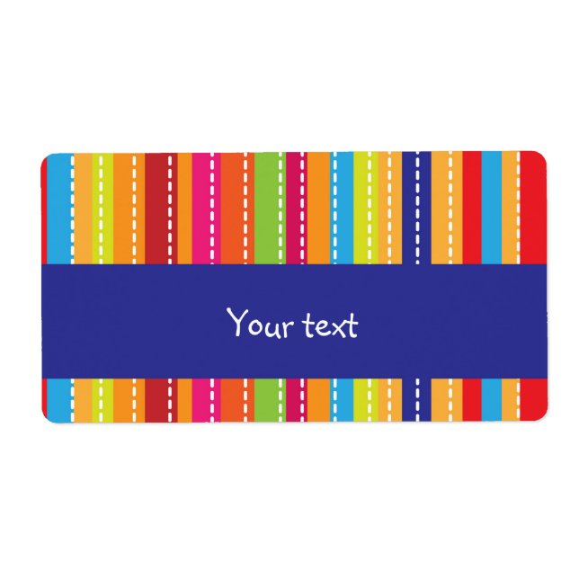 Rainbow striped design label (Front)