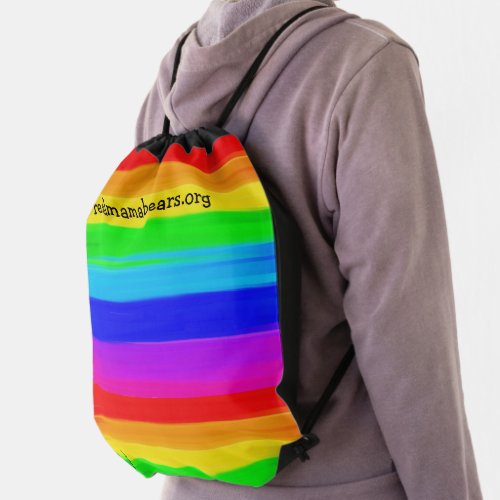 Rainbow striped drawstring Backpack