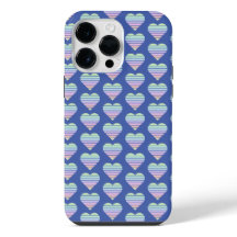 Rainbow Striped Heart Pattern Pastel Blue love