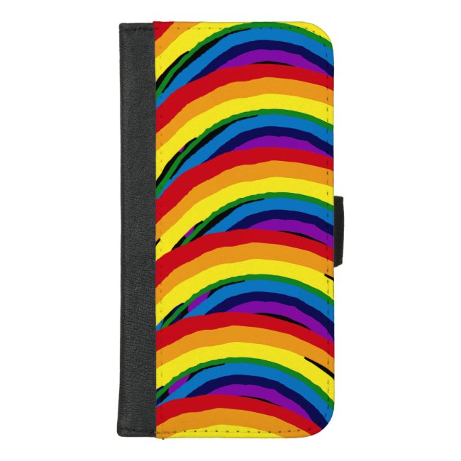 Rainbow Striped iPhone 8/7 Plus Wallet Case