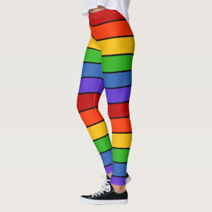 Horizontal rainbow stripes Leggings sold by RahuKumar, SKU 24930929