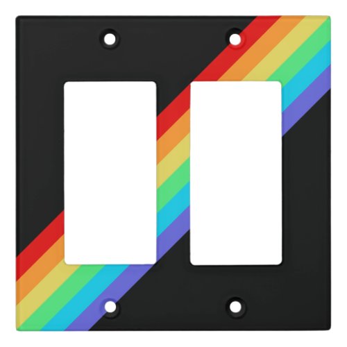 Rainbow Striped Light Switch Cover Double Rocker