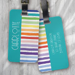 Rainbow Striped Monogram  Luggage Tag<br><div class="desc">Looking for a unique and personalized gift for someone special? Check out our custom striped monogram design! Perfect for Christmas,  this luggage tag can be personalized with a name of your choice. Order yours today!</div>
