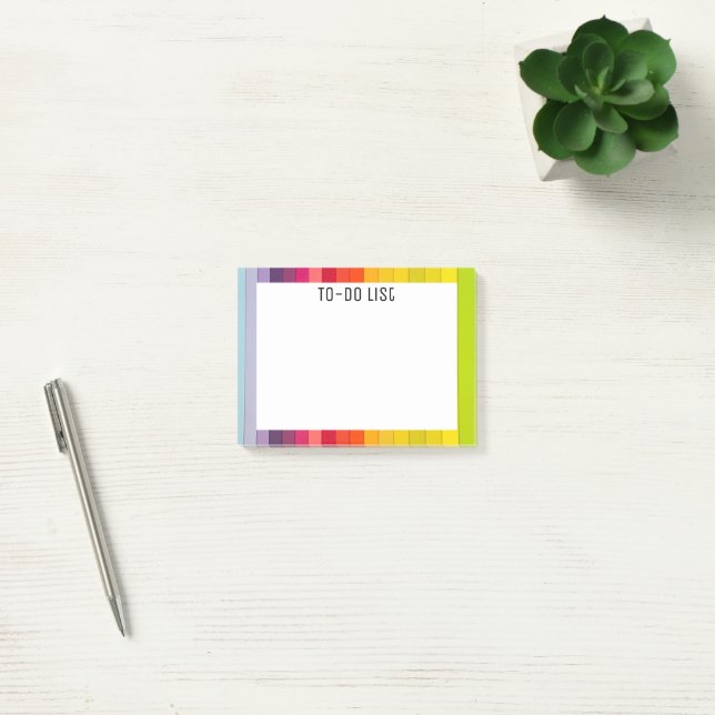 Rainbow Striped Multicolored Post-it Notes (Office)
