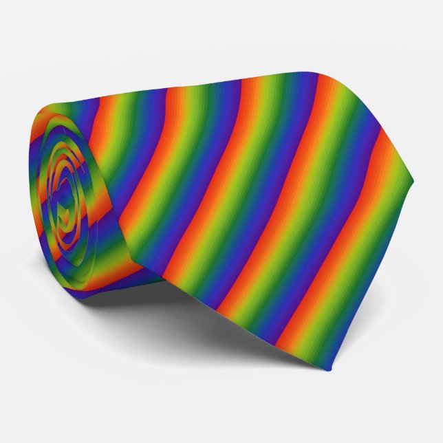 Rainbow Striped Neck Tie (Rolled)