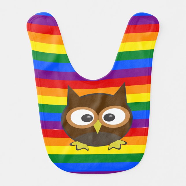 Rainbow Striped Owl Bib (Front)