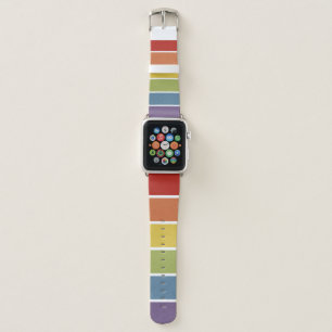 Rainbow Striped Pattern LGBT Retro Muted Apple Watch Band