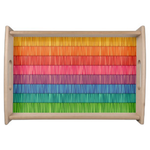Rainbow Striped Pattern Serving Tray