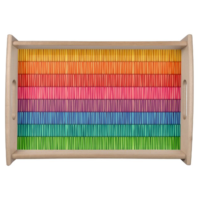 Rainbow Striped Pattern Serving Tray (Front)
