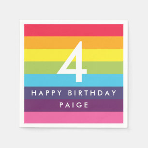 Rainbow Striped Personalized Napkins