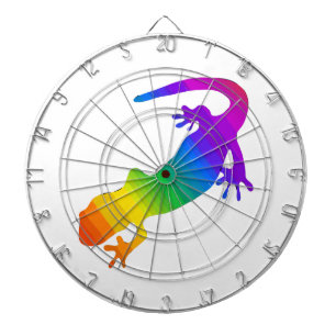Rainbow Striped Salamander Dartboard With Darts